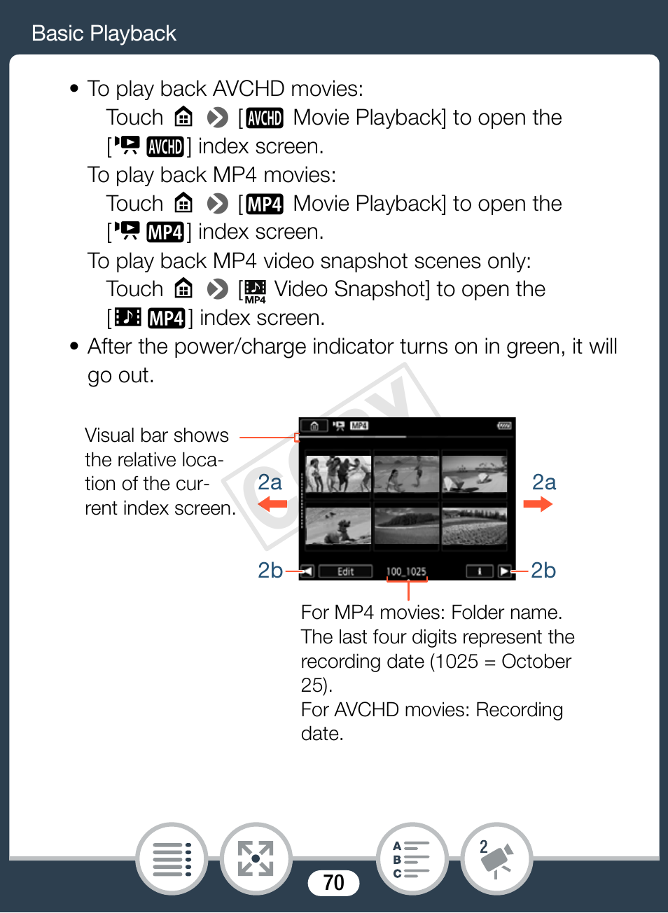 Cop y | Canon VIXIA mini X User Manual | Page 70 / 310