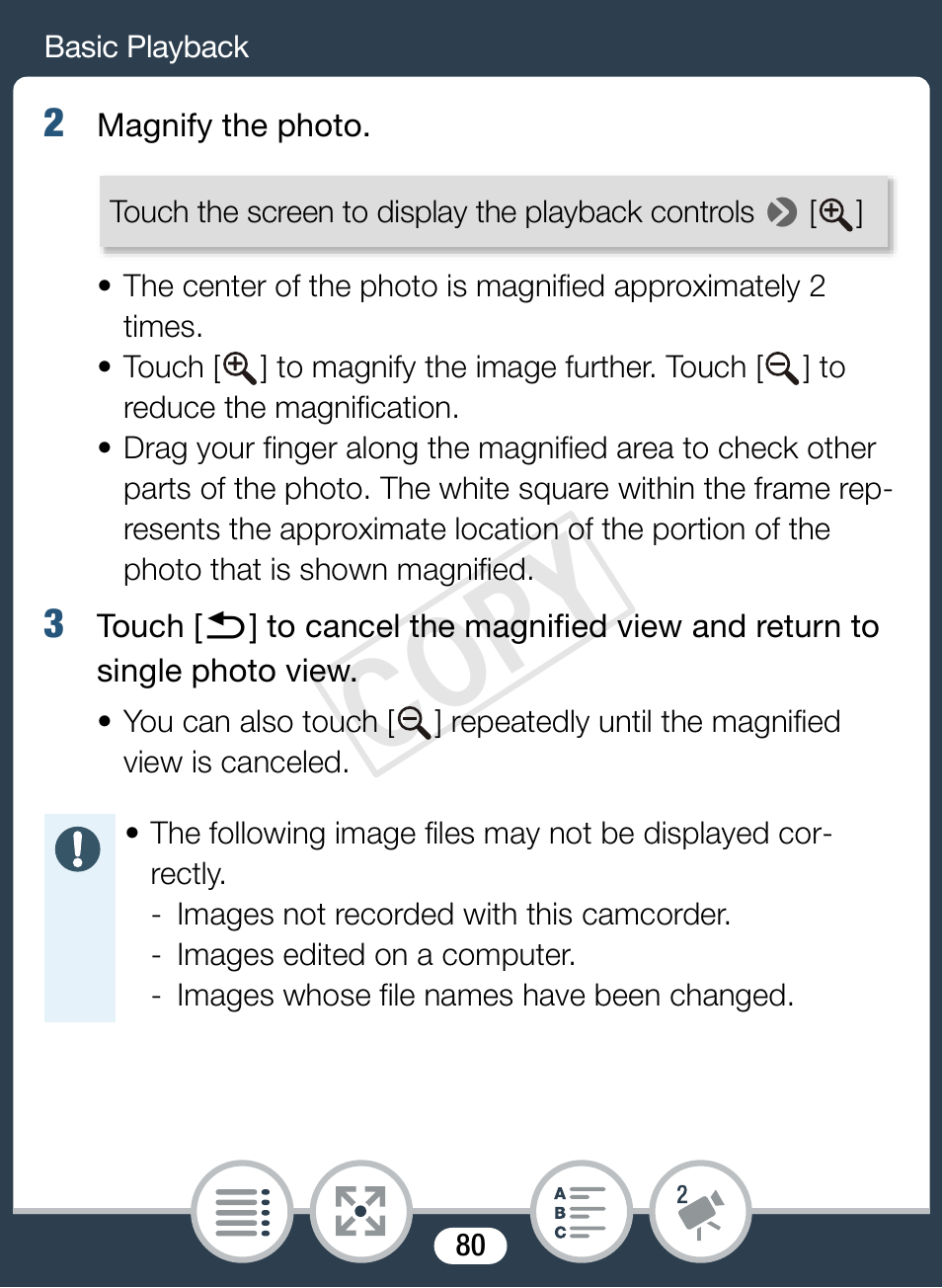 Cop y | Canon VIXIA mini X User Manual | Page 80 / 310