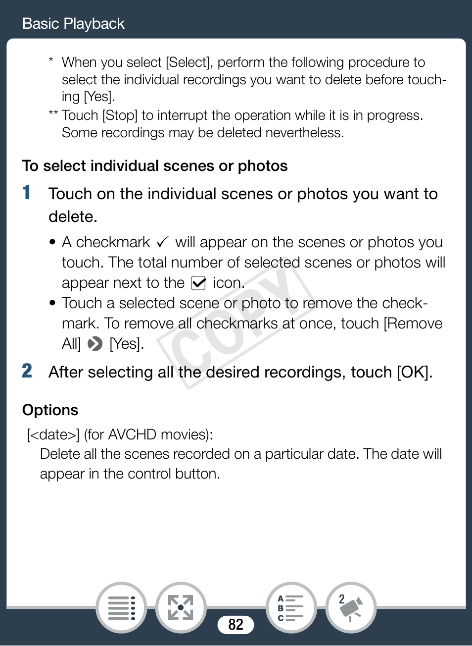 Cop y | Canon VIXIA mini X User Manual | Page 82 / 310