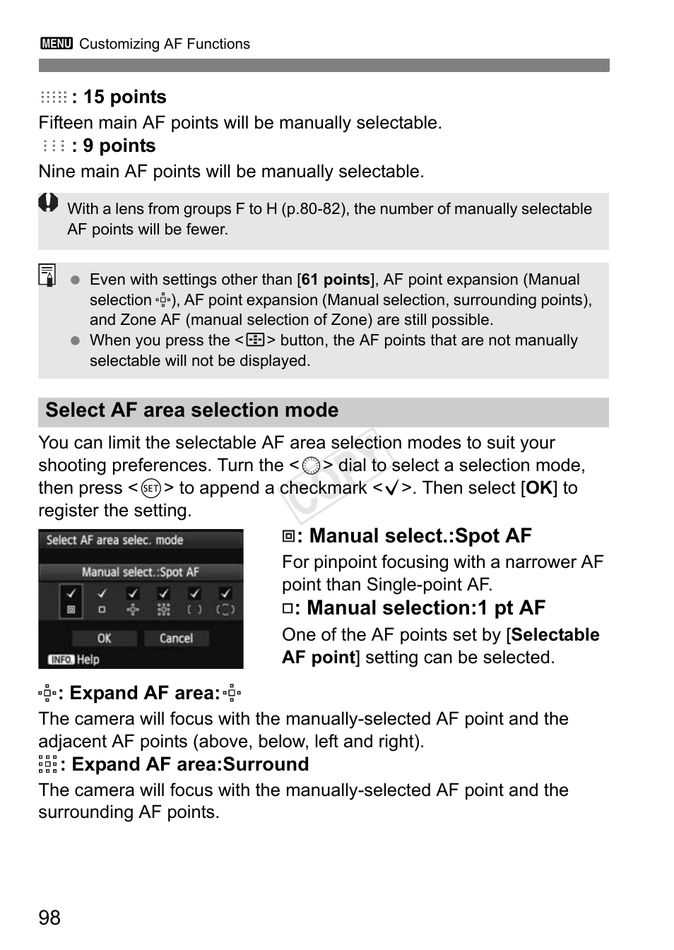 Cop y | Canon EOS-1D C User Manual | Page 98 / 420