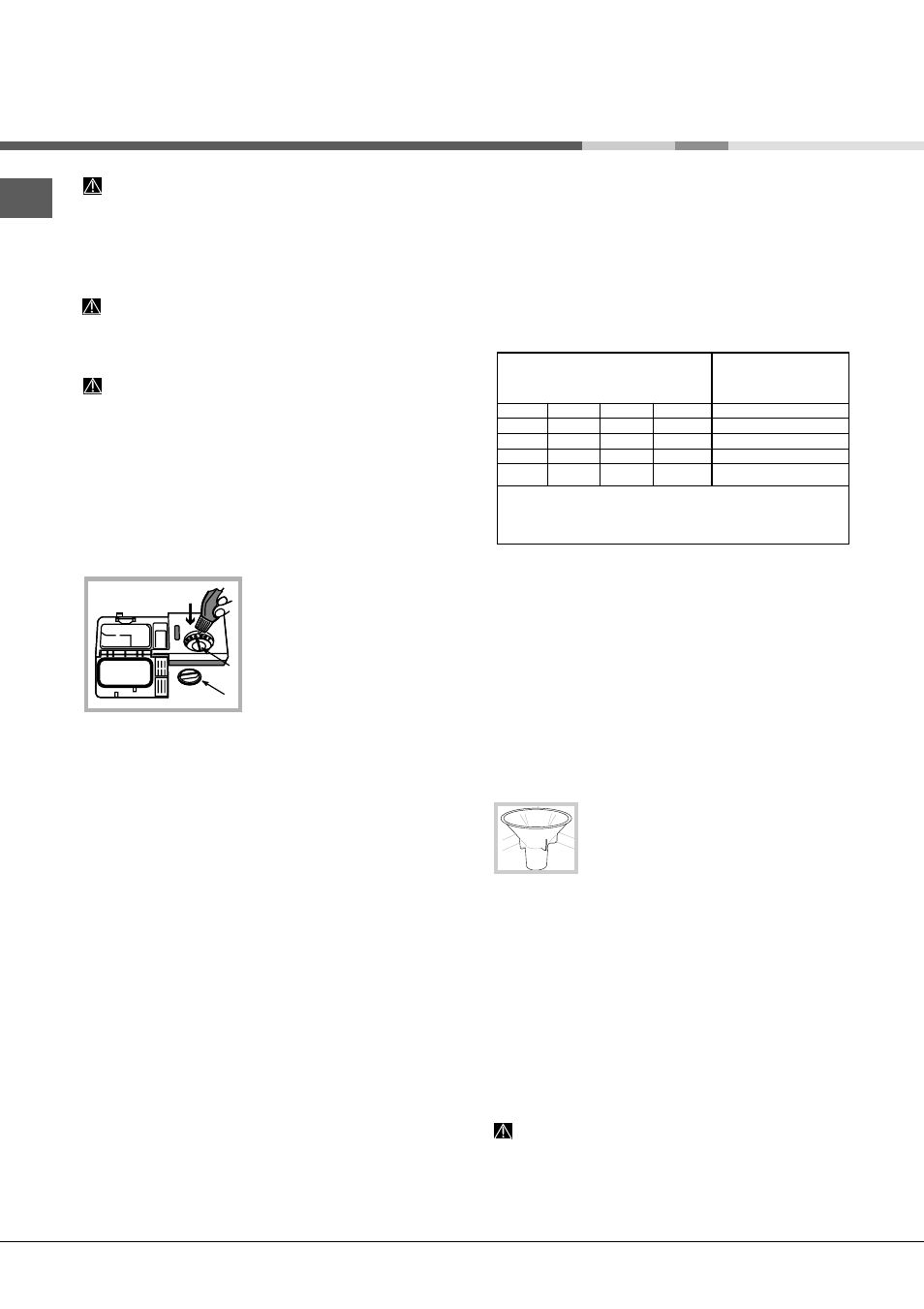 Produit de rinçage et sel régénérant, Charger le produit de rinçage, Charger le sel régénérant | Hotpoint Ariston LFS 114 User Manual | Page 32 / 84