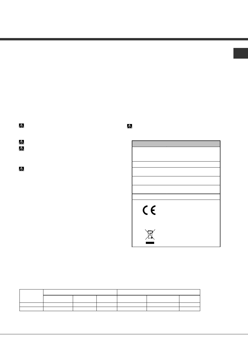 Advertências para a primeira lavagem | Hotpoint Ariston LST 329 AX-HA User Manual | Page 75 / 84
