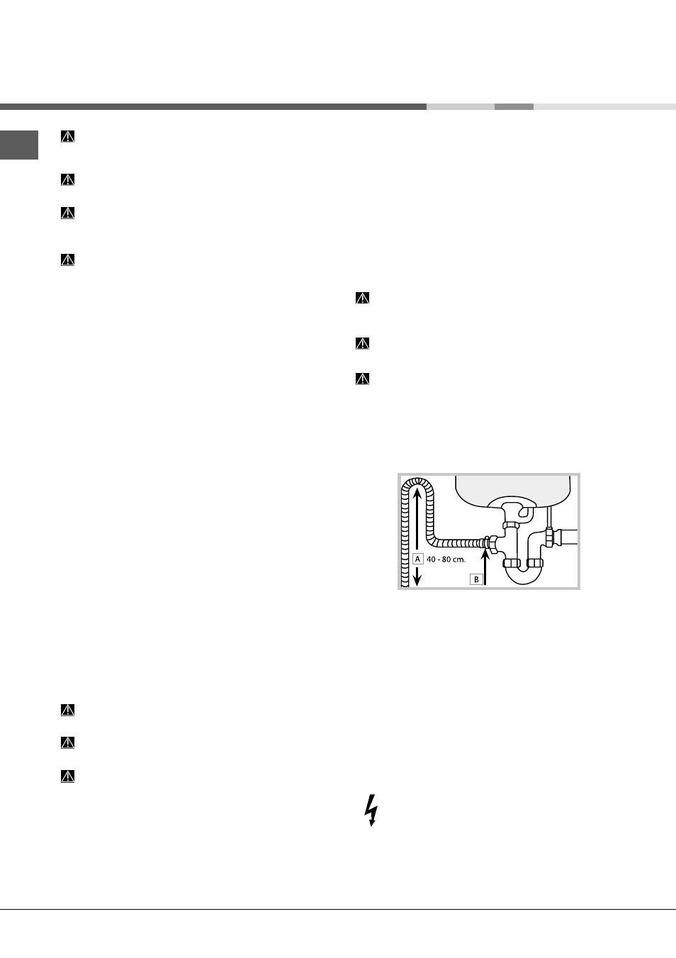 Instalación, Colocación y nivelación, Conexiones hidráulicas y eléctricas | Hotpoint Ariston LST 114-HA User Manual | Page 50 / 84
