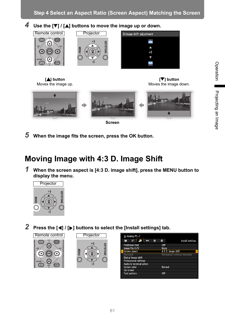 Moving image with 4:3 d. image shift | Canon XEED WUX450 User Manual | Page 61 / 308