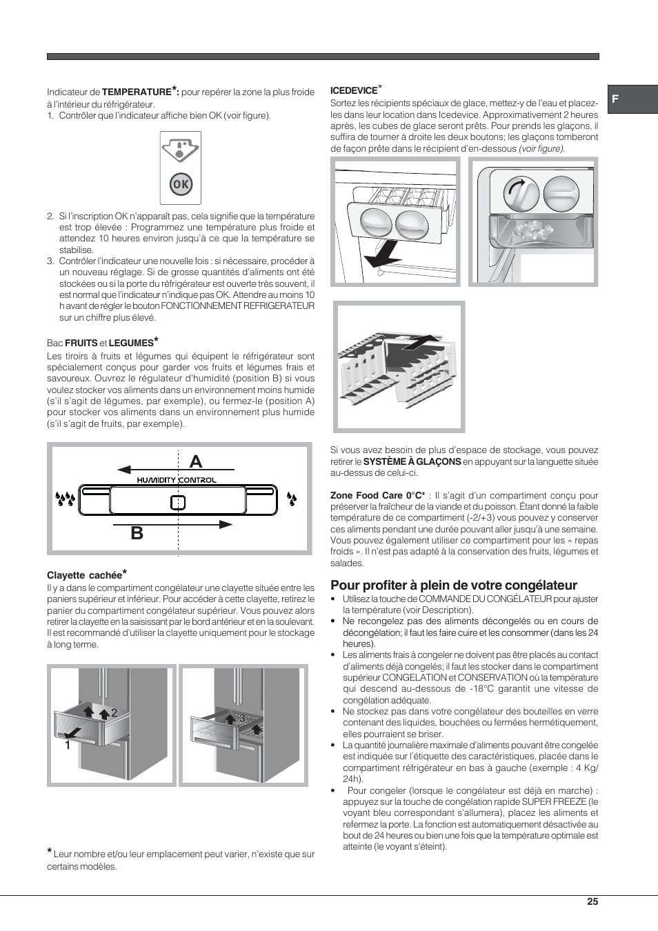 Pour profiter à plein de votre congélateur | Hotpoint Ariston Combinato Quadrio E4D AAA X C User Manual | Page 25 / 52
