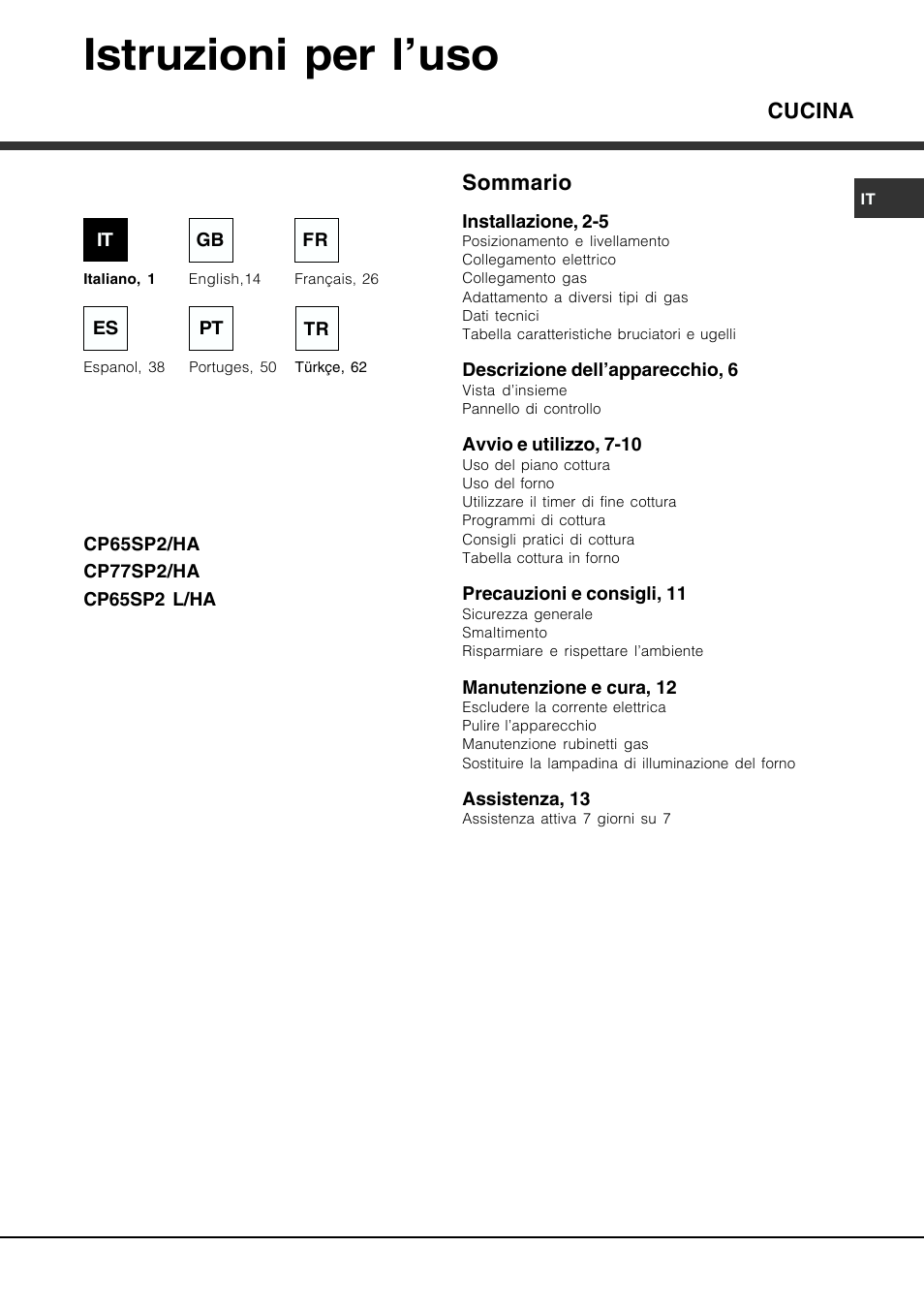 Hotpoint Ariston CP77SP2-HA User Manual | 76 pages