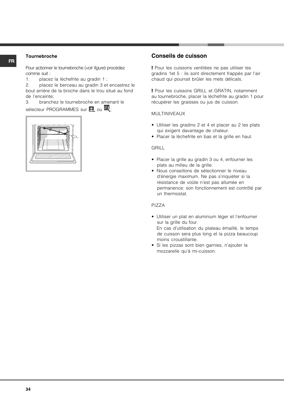 Conseils de cuisson | Hotpoint Ariston CP77SP2-HA User Manual | Page 34 / 76