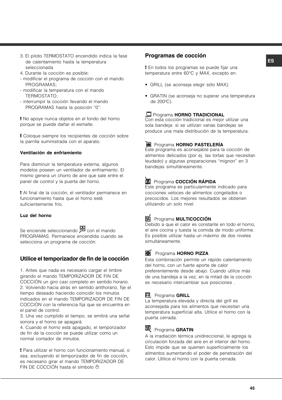 Hotpoint Ariston CP77SP2-HA User Manual | Page 45 / 76