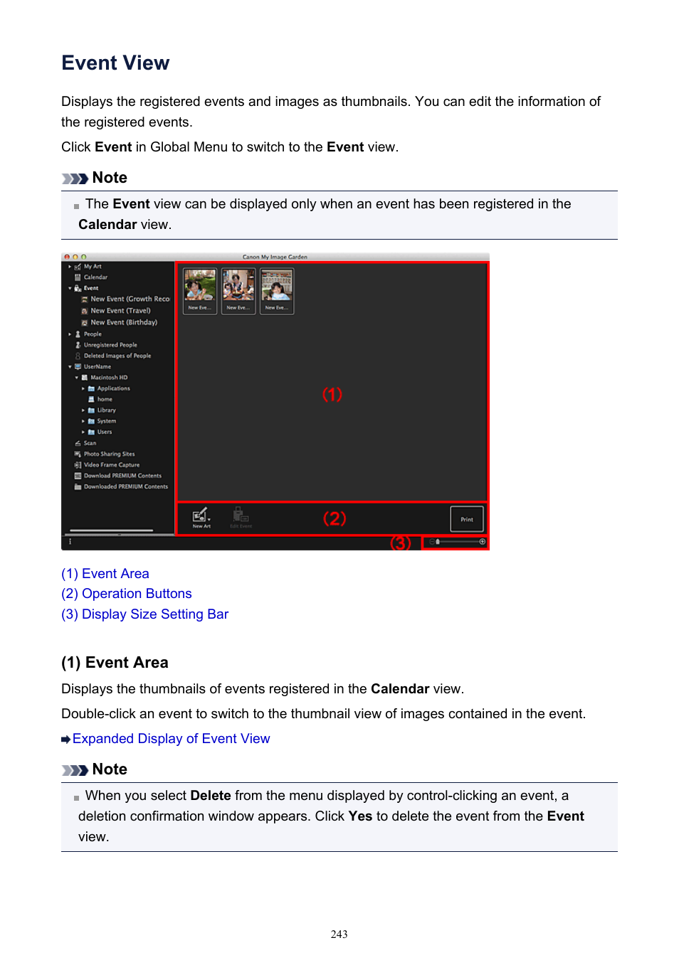 Event view | Canon PIXMA MG2440 User Manual | Page 243 / 335