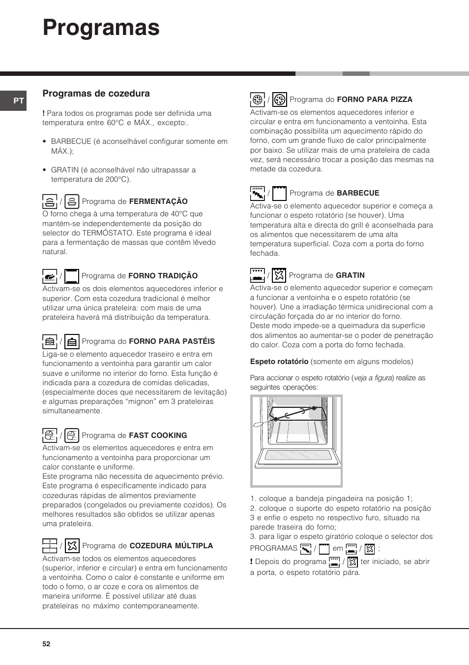 Programas | Hotpoint Ariston Diamond FD 83.1 (MR)-HA User Manual | Page 52 / 68