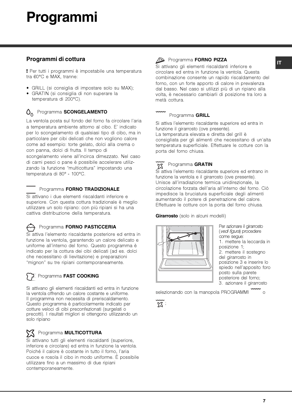Programmi | Hotpoint Ariston Luce FK 83 X-HA User Manual | Page 7 / 72
