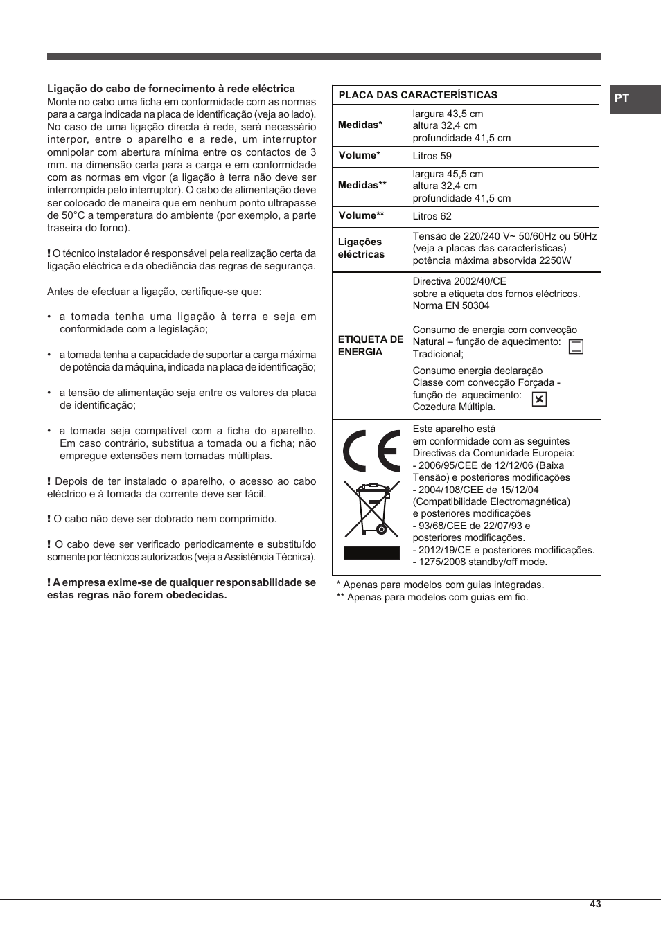 Hotpoint Ariston Style FH 51 (BK)-HA User Manual | Page 43 / 76