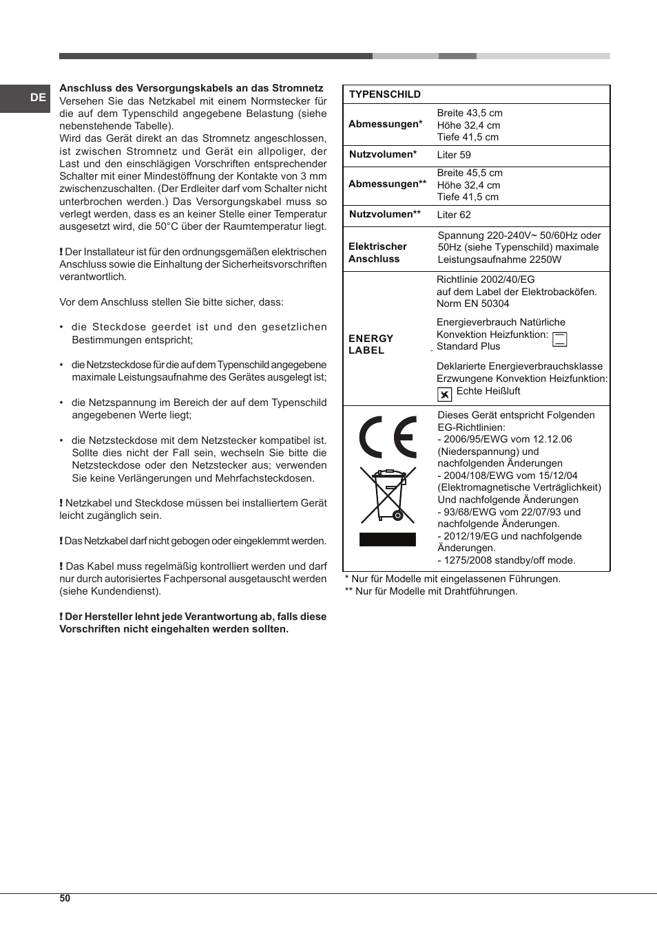 Hotpoint Ariston Style FH 51 (BK)-HA User Manual | Page 50 / 76
