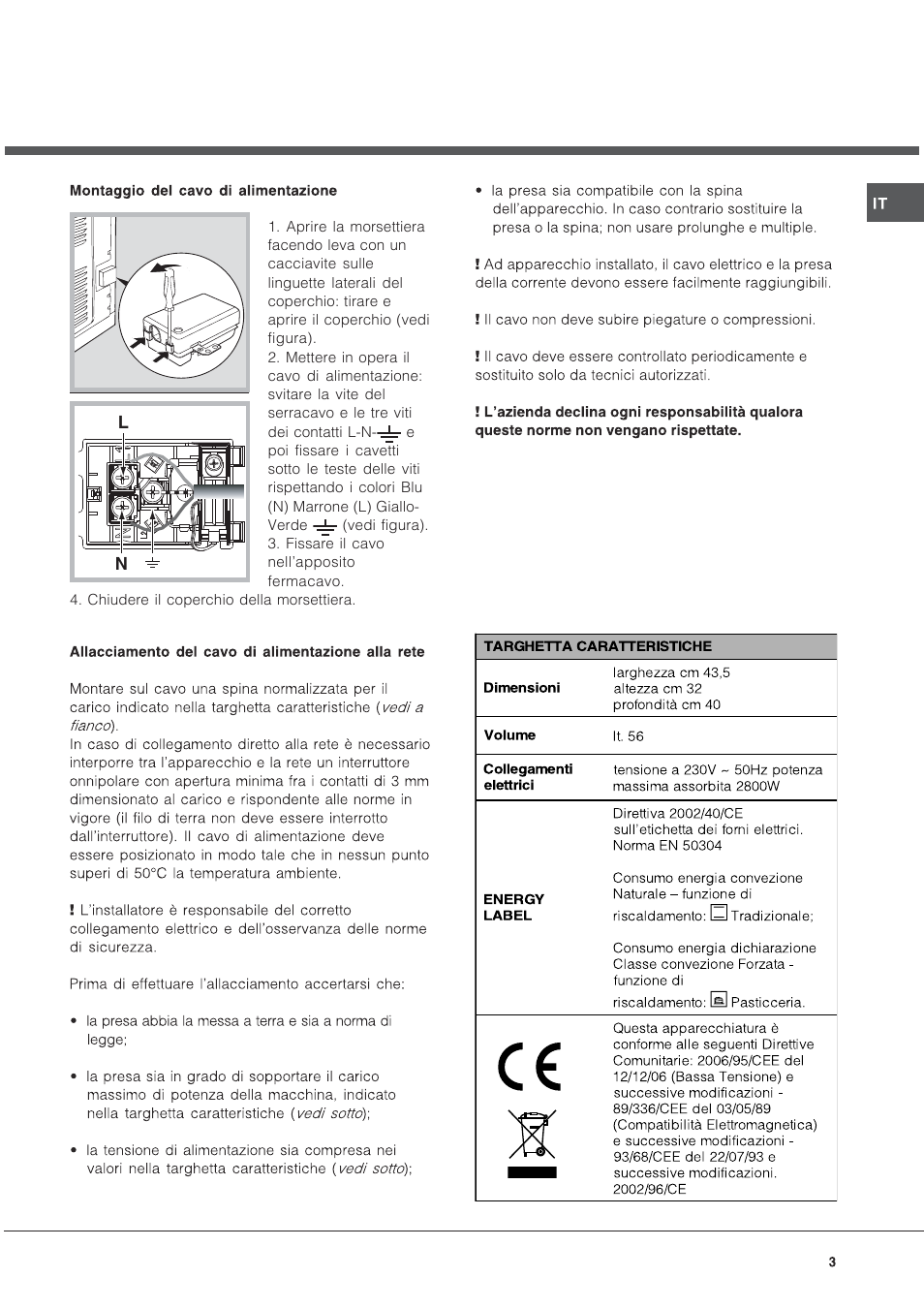 Hotpoint Ariston FT 850.1/HA User Manual | Page 3 / 56