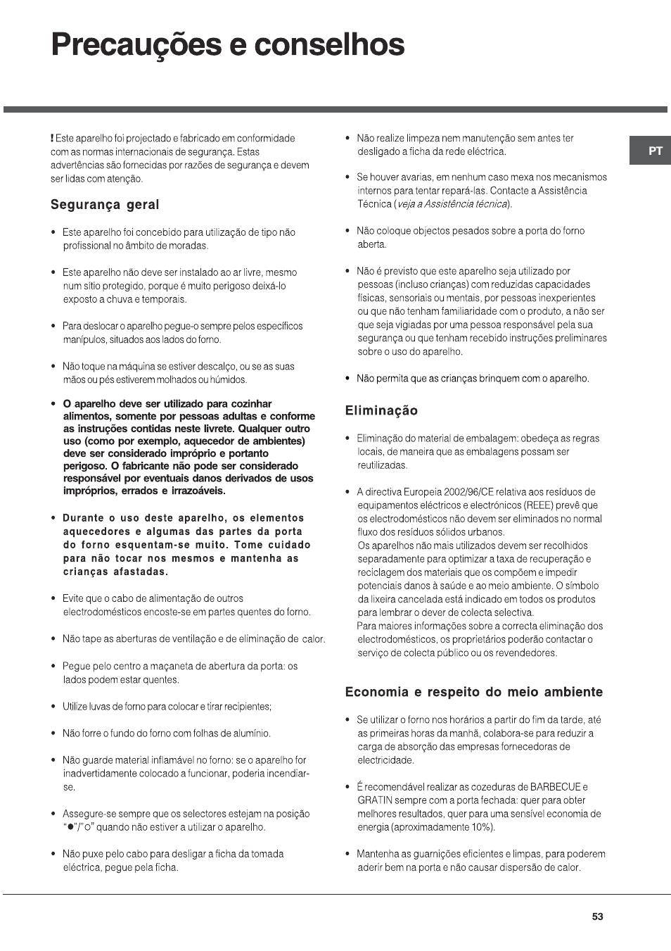 Hotpoint Ariston FT 850.1/HA User Manual | Page 53 / 56