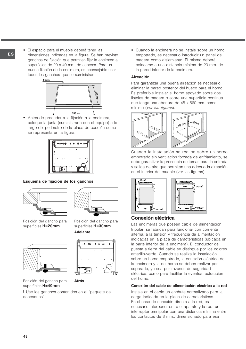 Conexión eléctrica | Hotpoint Ariston TD 640 S (ICE) IX-HA User Manual | Page 48 / 56