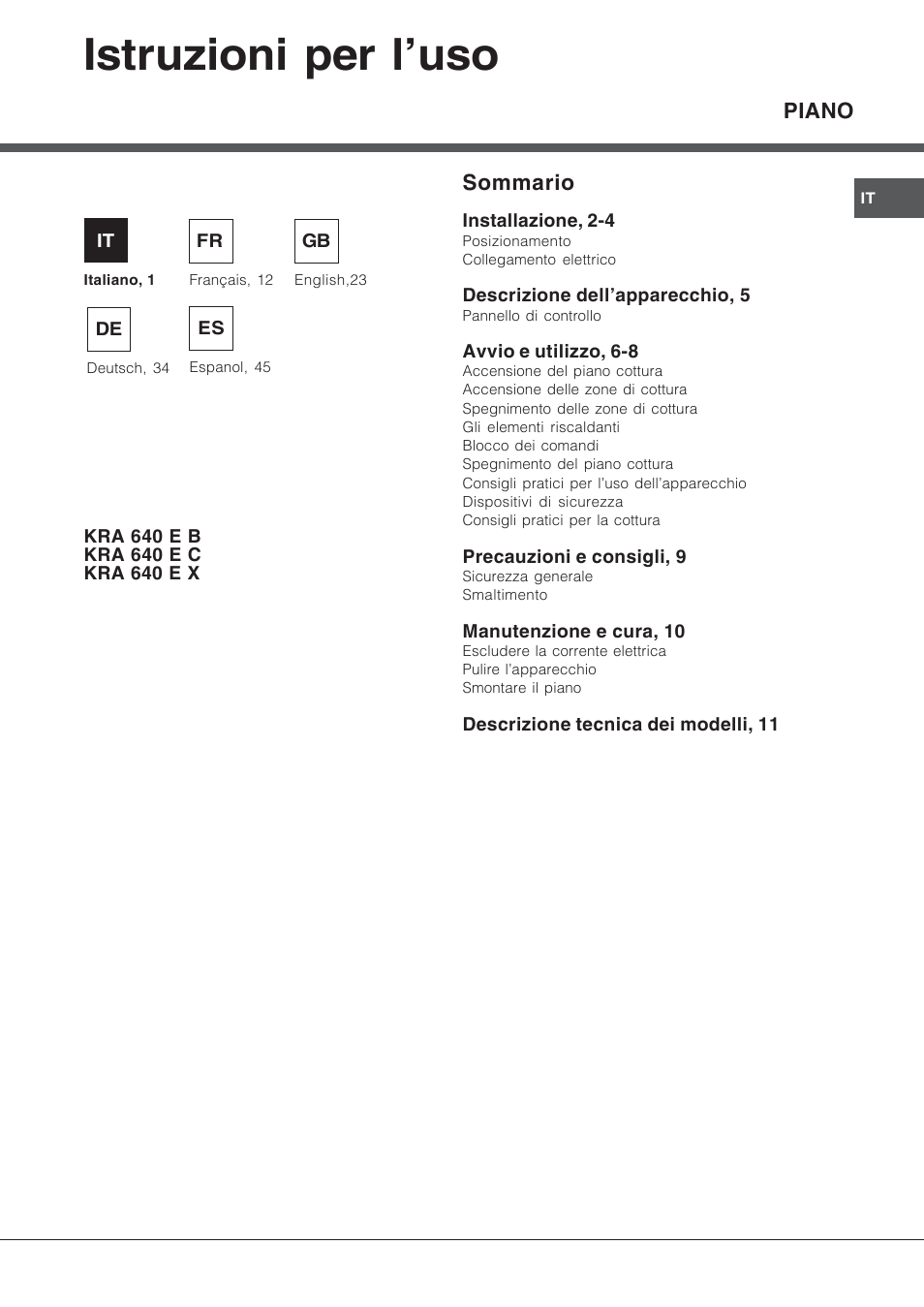 Hotpoint Ariston KRA 640 X User Manual | 56 pages