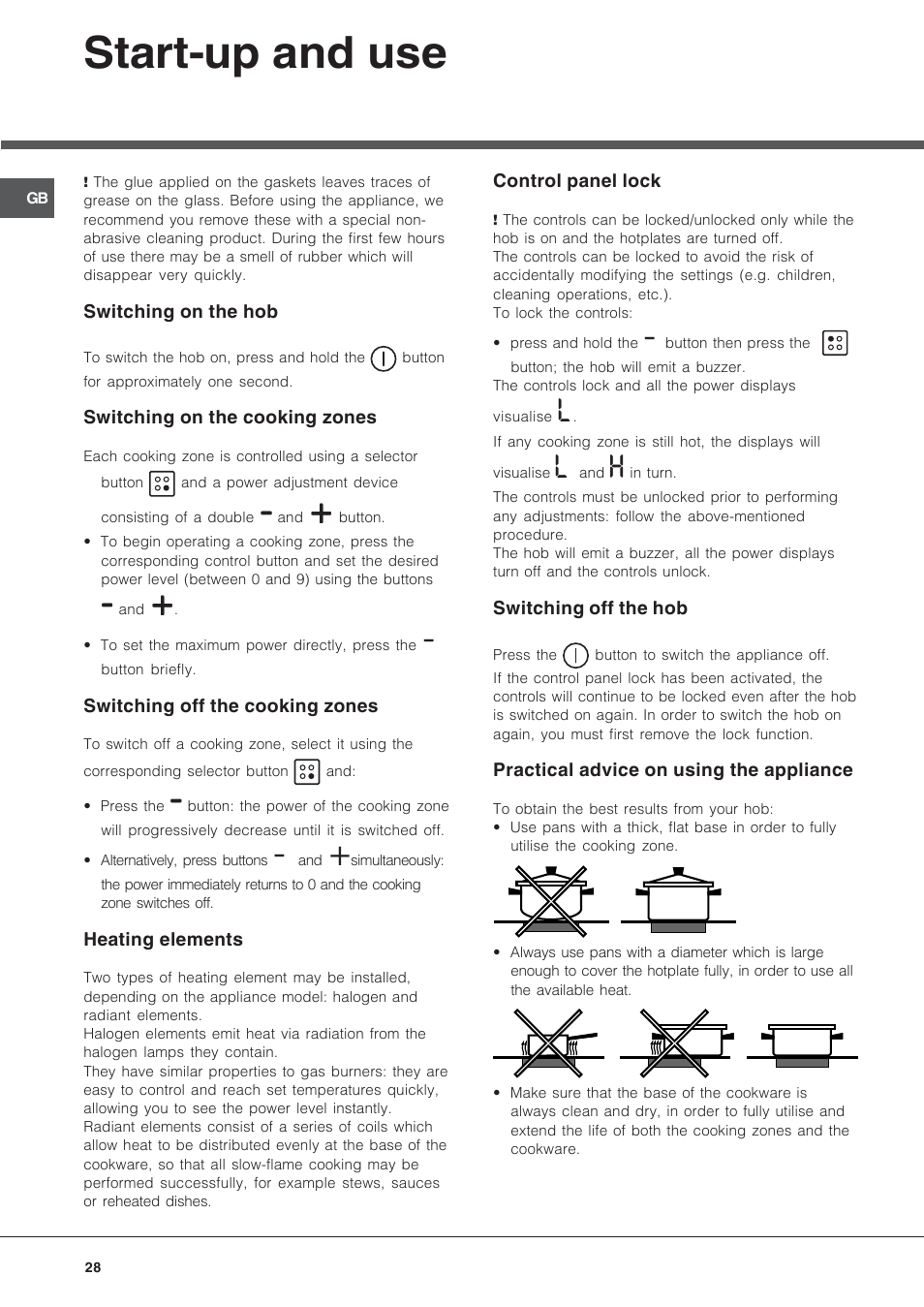 Start-up and use | Hotpoint Ariston KRA 640 X User Manual | Page 28 / 56