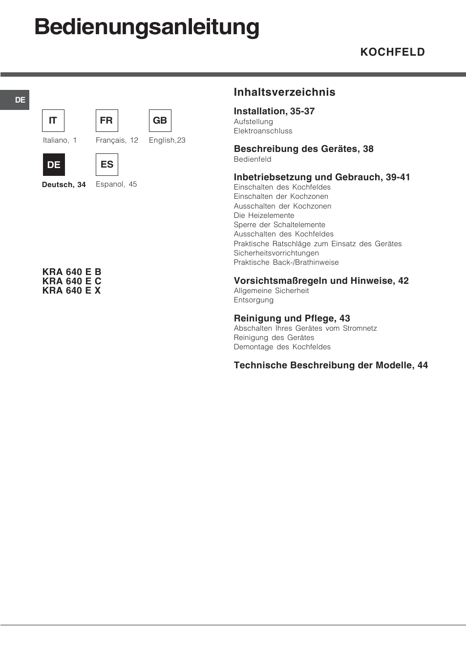 Bedienungsanleitung | Hotpoint Ariston KRA 640 X User Manual | Page 34 / 56
