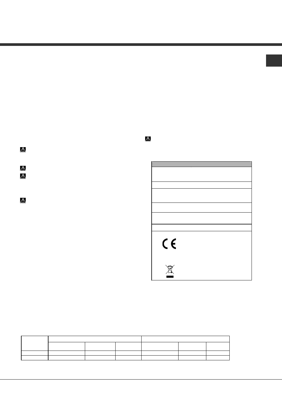 Avvertenze per il primo lavaggio | Hotpoint Ariston LFSA+ M284 A WH User Manual | Page 3 / 84