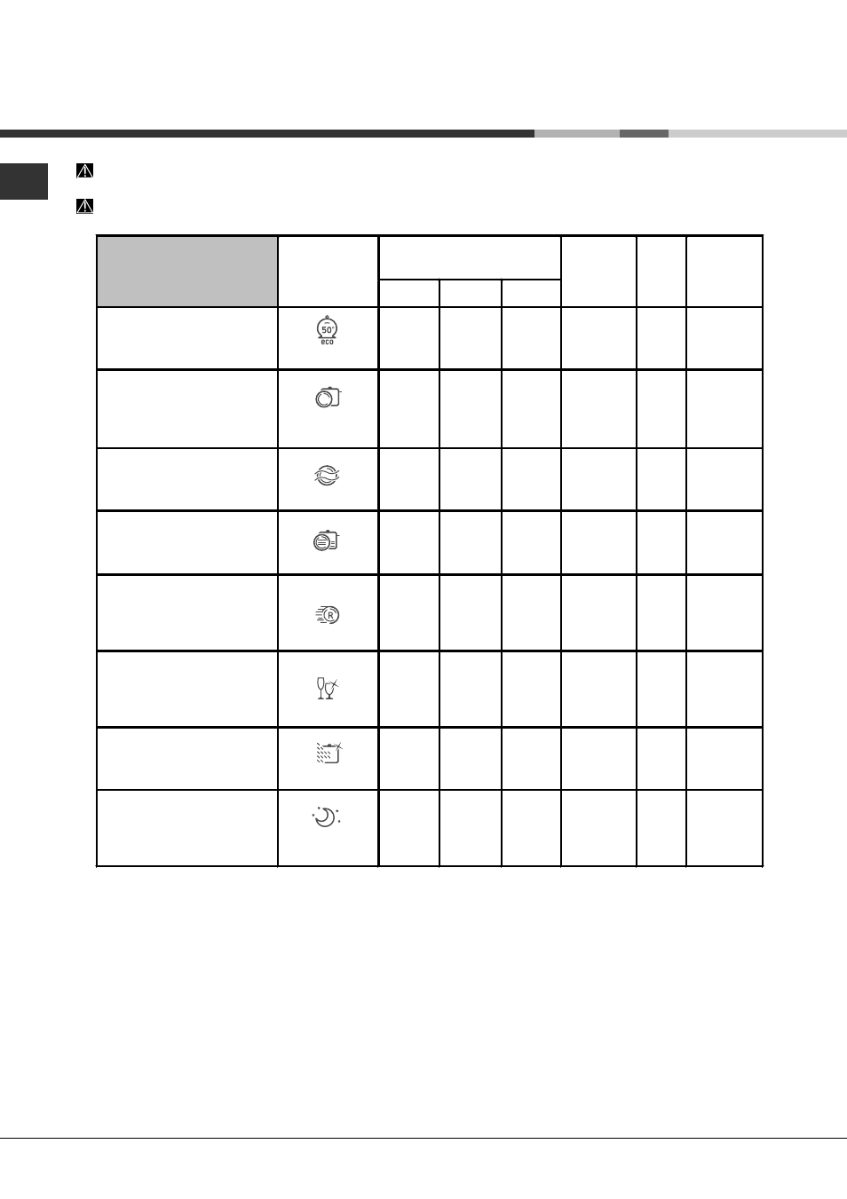Spülprogramme | Hotpoint Ariston LST 328 A-HA User Manual | Page 44 / 84