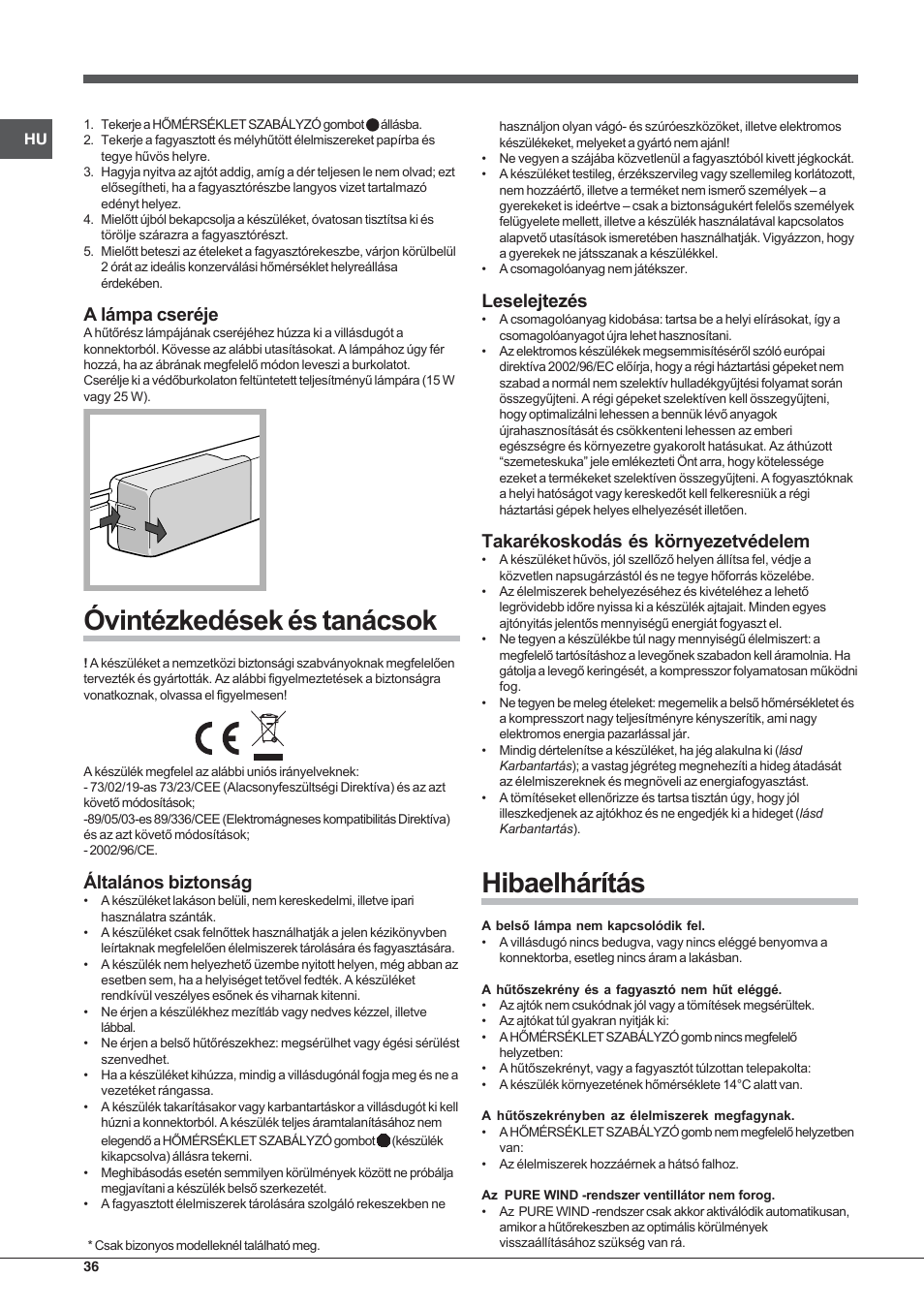 Hotpoint Ariston Double porte NMTM 1921 VWB-HA User Manual | Page 36 / 44