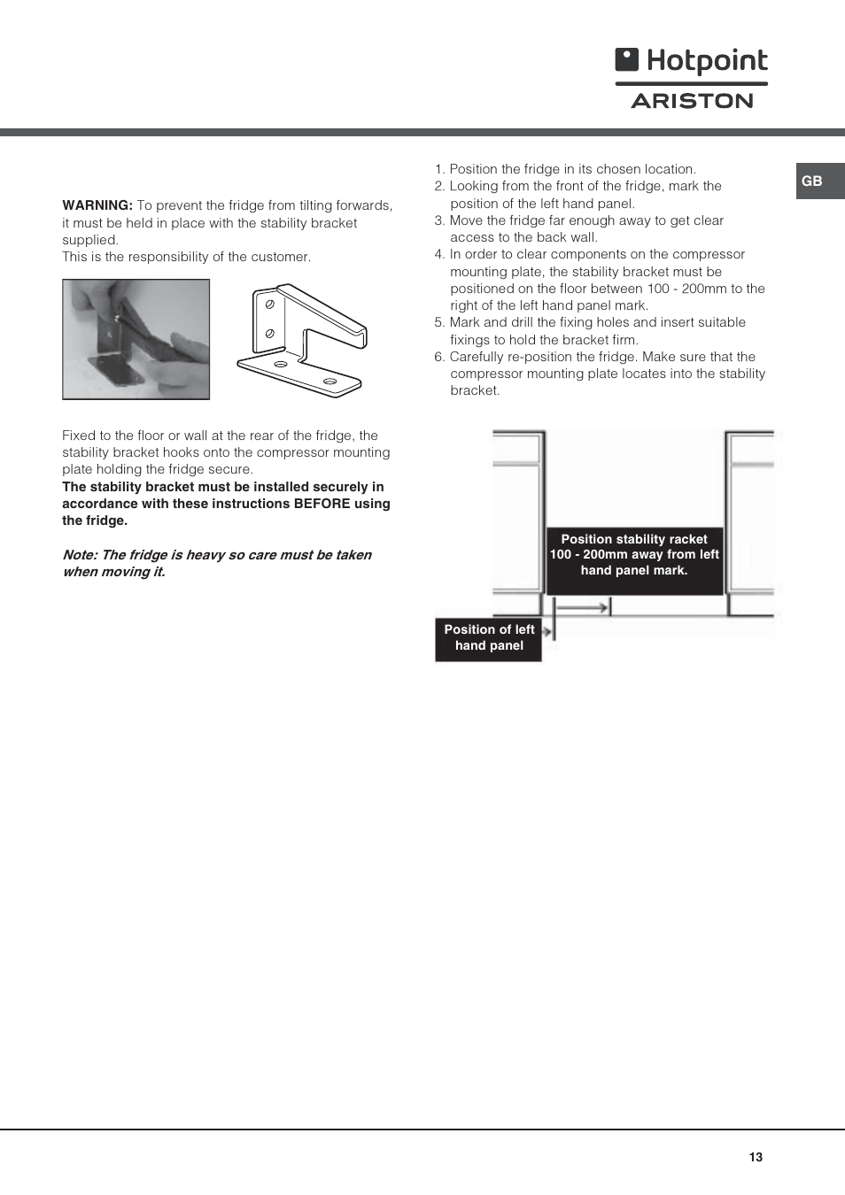 Hotpoint Ariston Monoporte SDS 1721 V-HA User Manual | Page 13 / 52