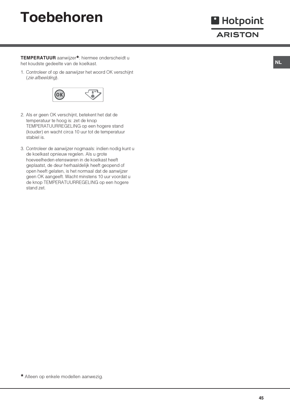 Toebehoren | Hotpoint Ariston Monoporte SDS 1721 V-HA User Manual | Page 45 / 52
