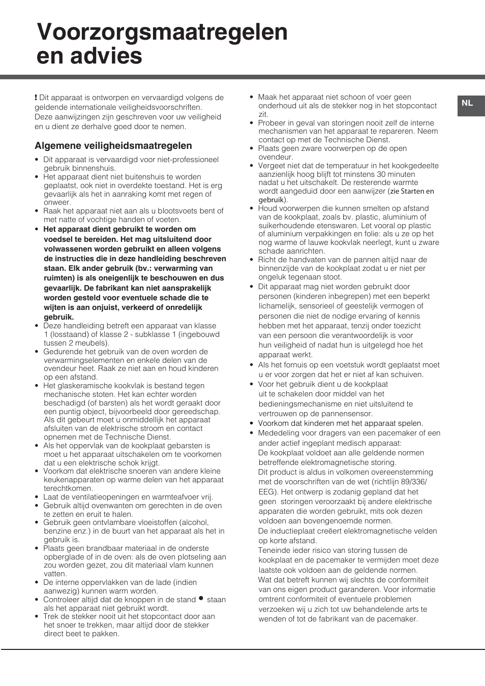 Voorzorgsmaatregelen en advies | Hotpoint Ariston CE6IFA.T X F-HA S User Manual | Page 61 / 64