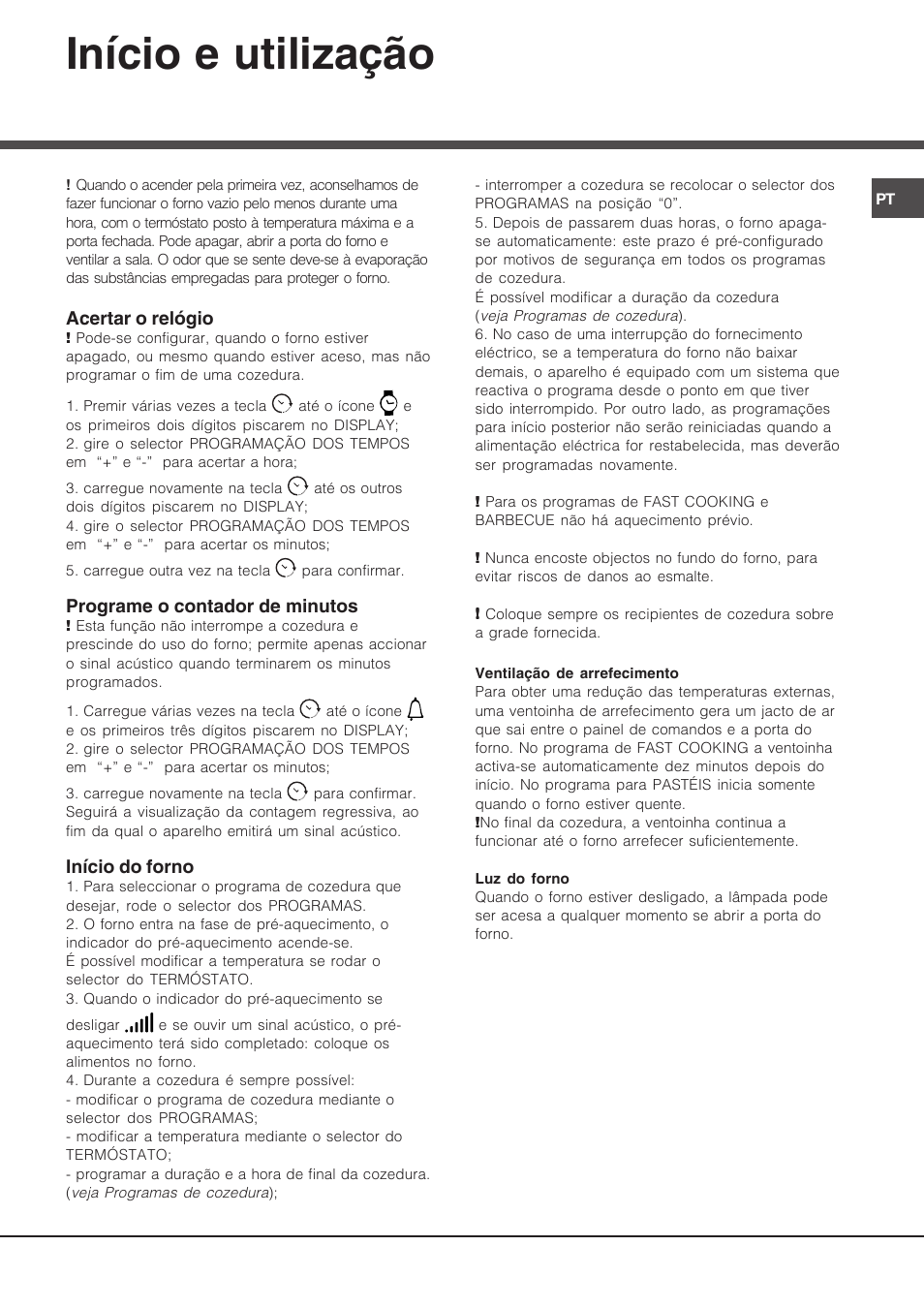 Início e utilização | Hotpoint Ariston Luce FK 89 P X-HA User Manual | Page 61 / 72