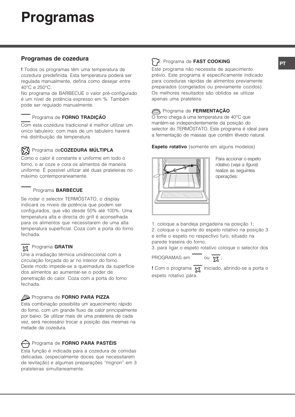 Programas | Hotpoint Ariston Luce FK 89 P X-HA User Manual | Page 63 / 72