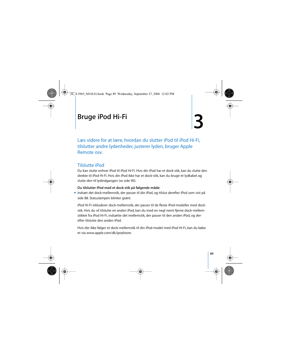 Bruge ipod hi-fi | Apple iPod Hi-Fi User Manual | Page 89 / 102