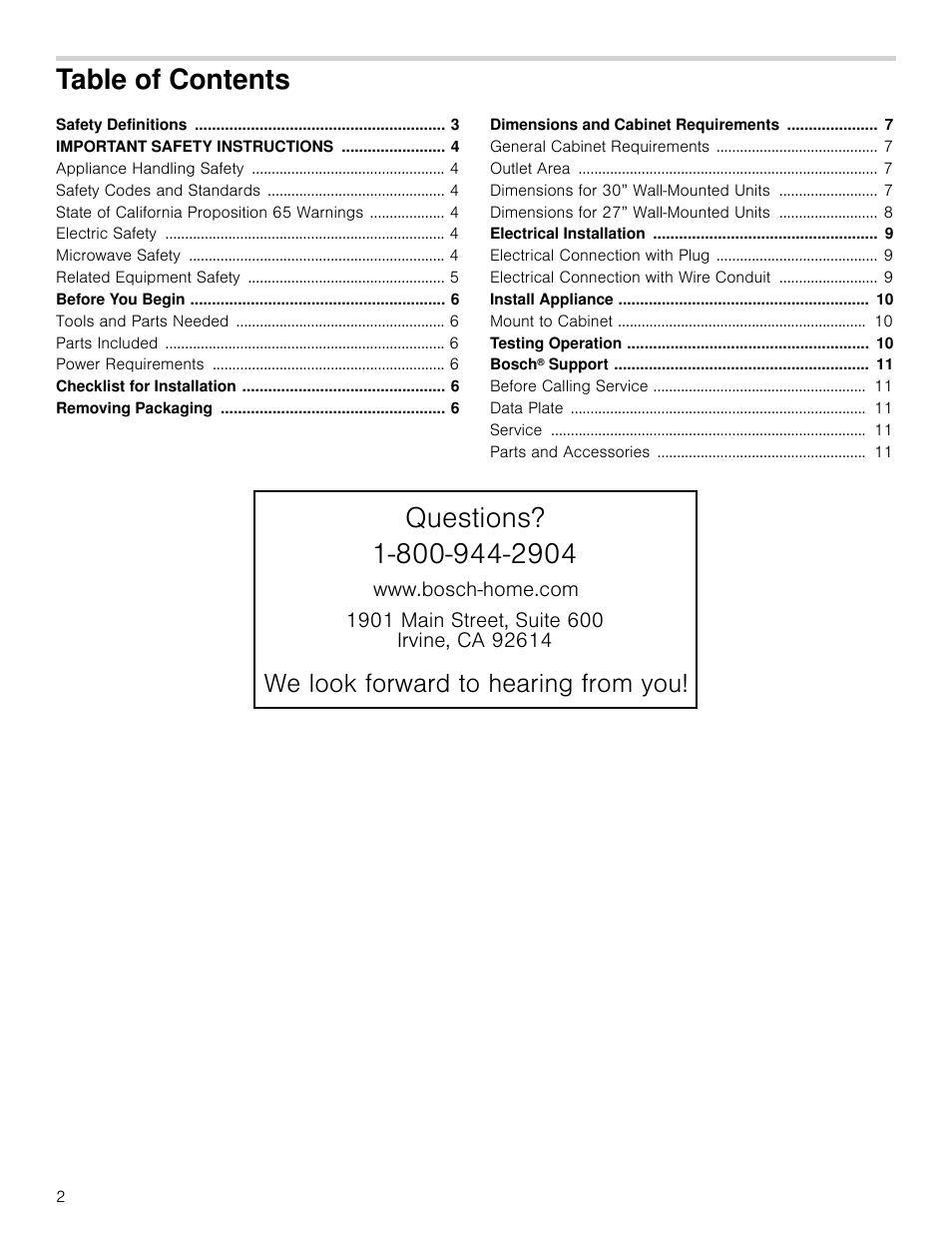 Bosch HMC80251UC User Manual | Page 2 / 32