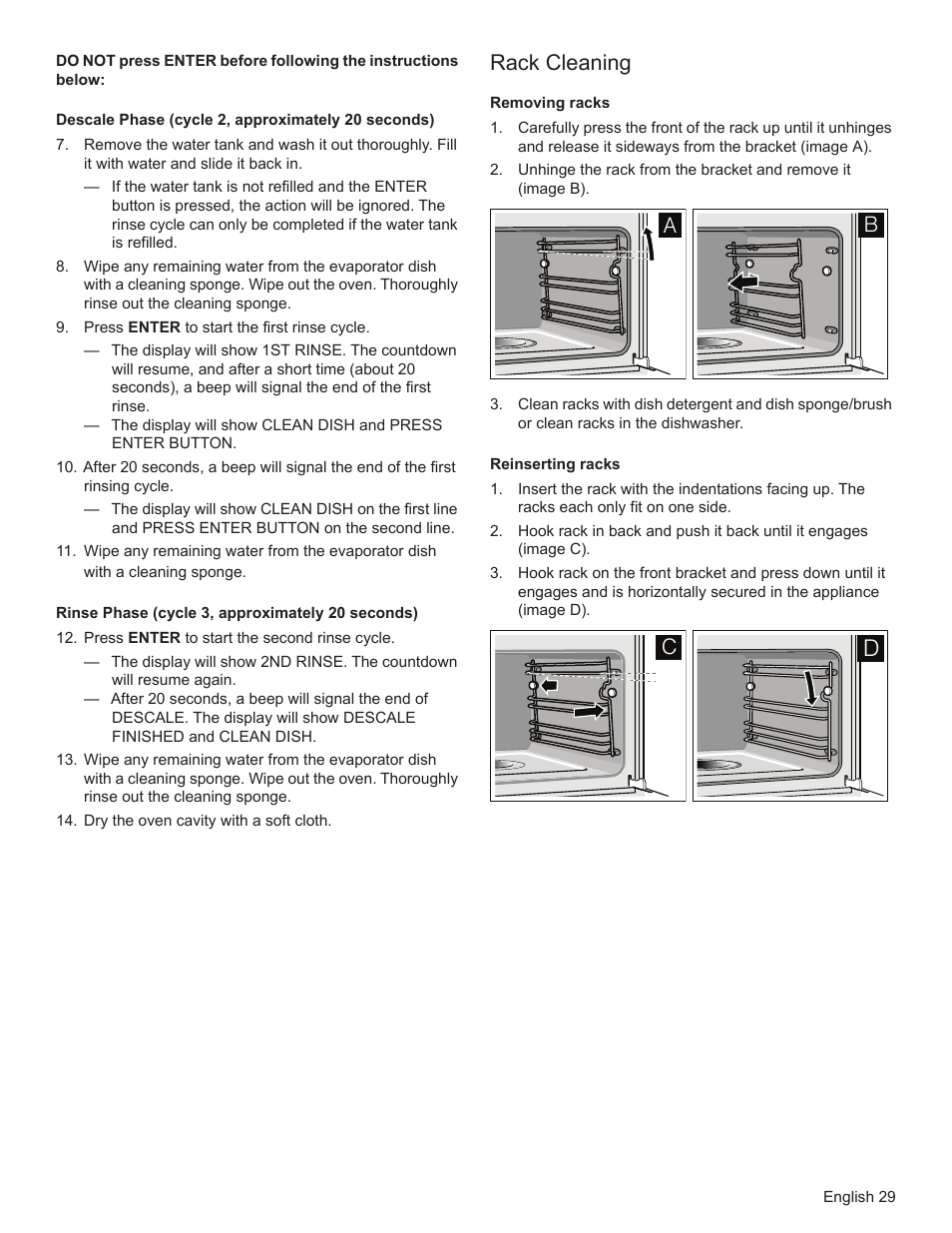 Rack cleaning | Bosch HSLP451UC User Manual | Page 31 / 116