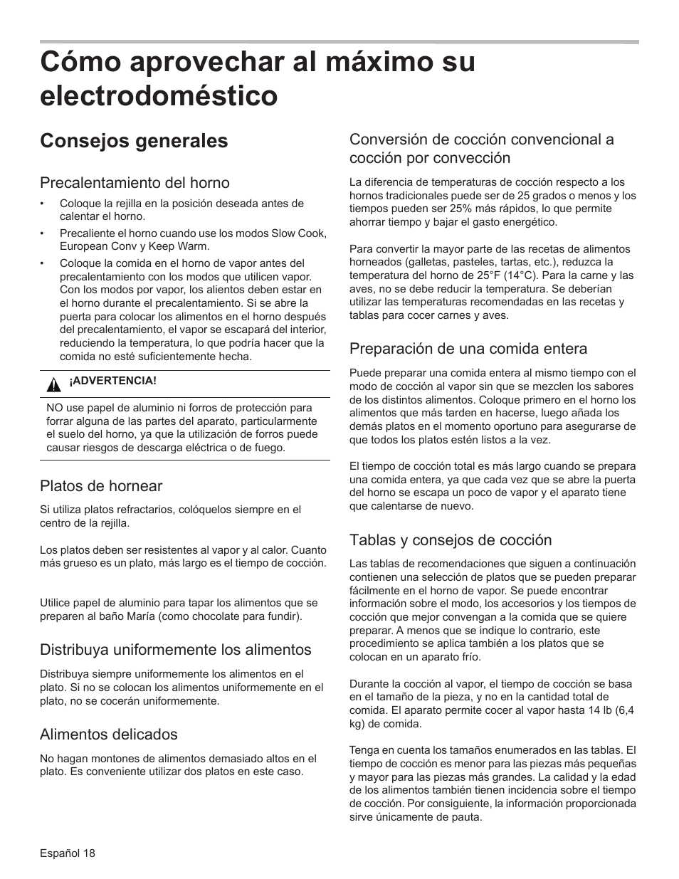 Cómo aprovechar al máximo su electrodoméstico, Consejos generales | Bosch HSLP451UC User Manual | Page 93 / 116