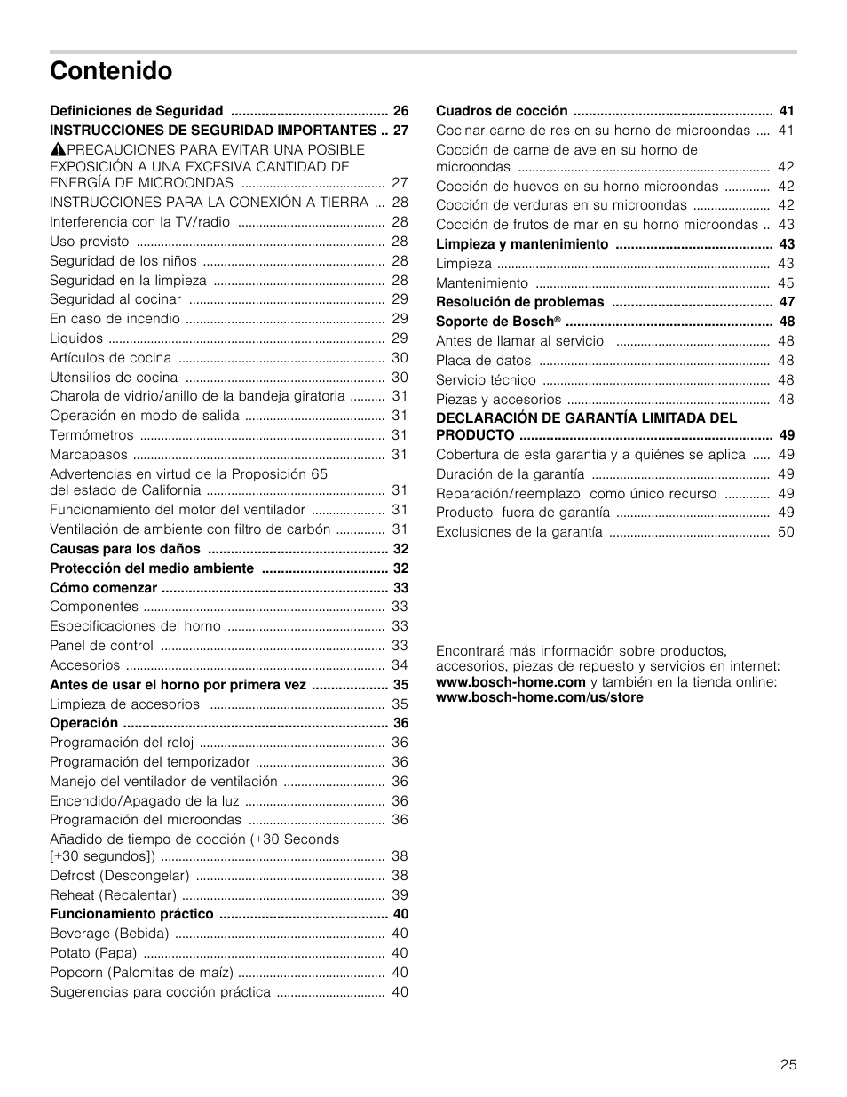 Bosch HMV3062U User Manual | Page 25 / 52