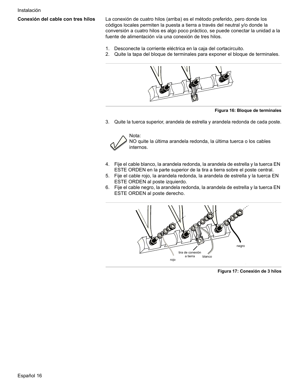 Conexión del cable con tres hilos | Bosch HDI7282U User Manual | Page 70 / 80