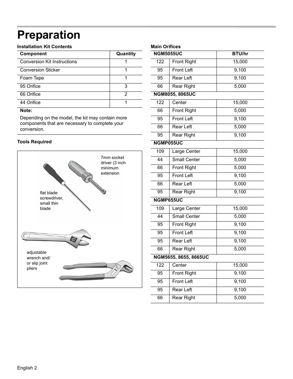 Preparation | Bosch NGM8055UC User Manual | Page 4 / 24