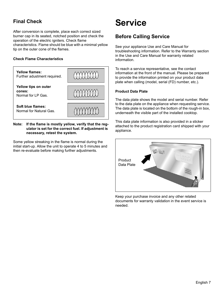 Service, Final check, Before calling service | Bosch NGM8055UC User Manual | Page 9 / 24