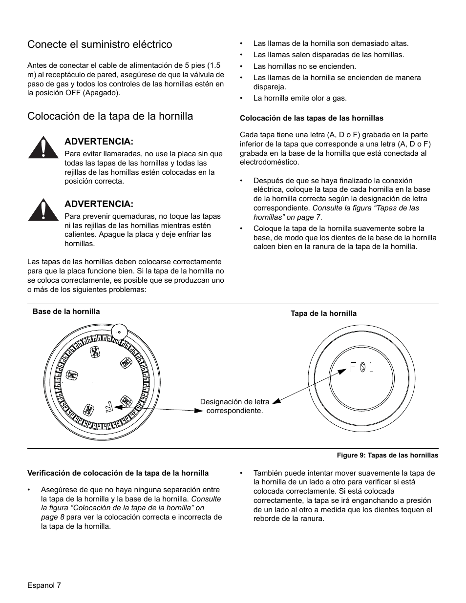 Conecte el suministro eléctrico, Colocación de la tapa de la hornilla | Bosch NGM8655UC User Manual | Page 32 / 36