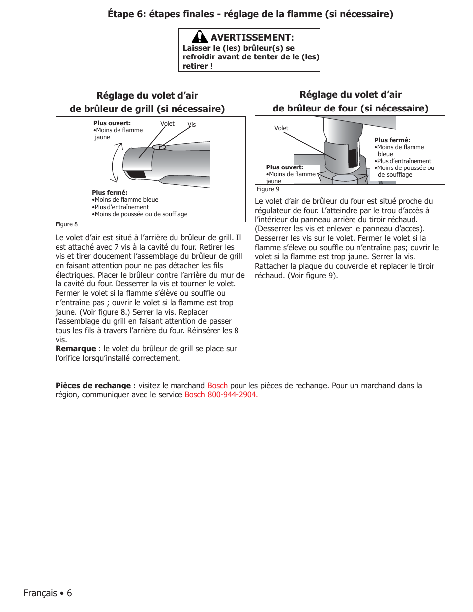 Français • 6, Avertissement | Bosch HGS7282UC User Manual | Page 14 / 20