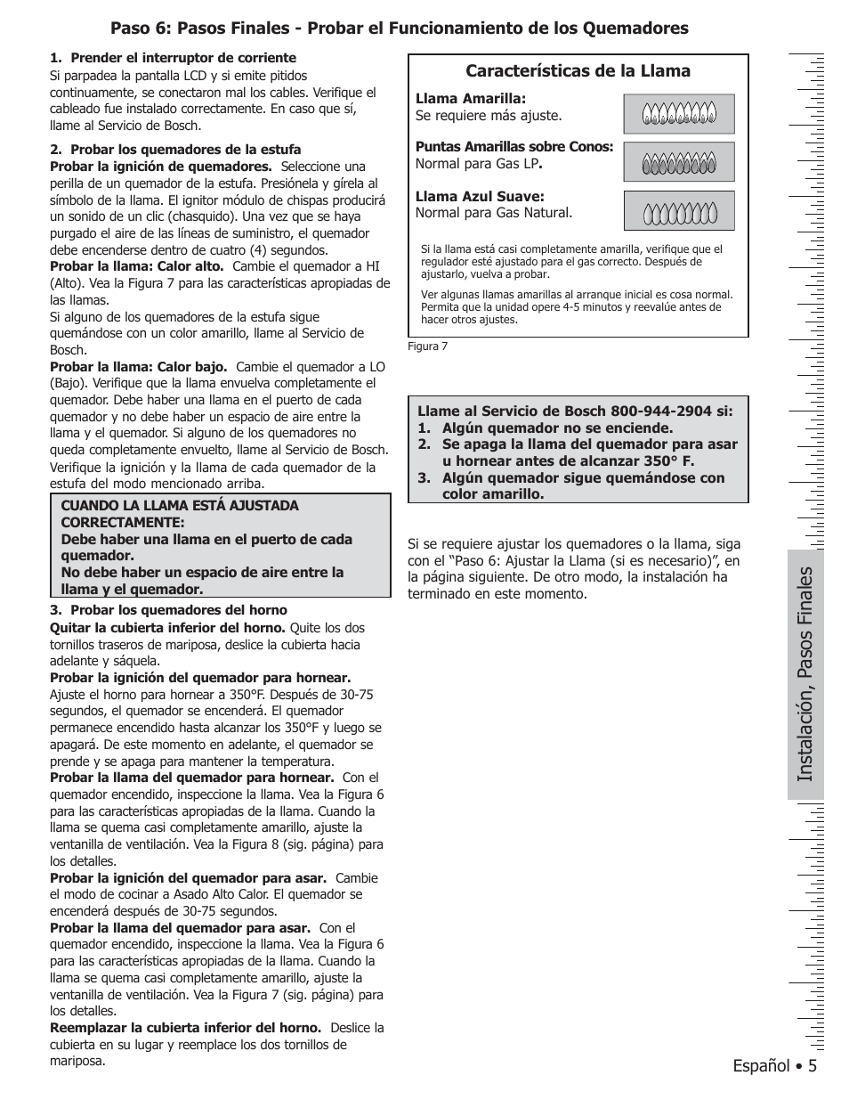 Instalación, p asos finales | Bosch HGS7282UC User Manual | Page 19 / 20