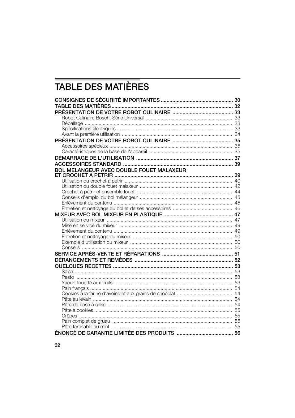 Bosch MUM6N10UC User Manual | Page 32 / 88