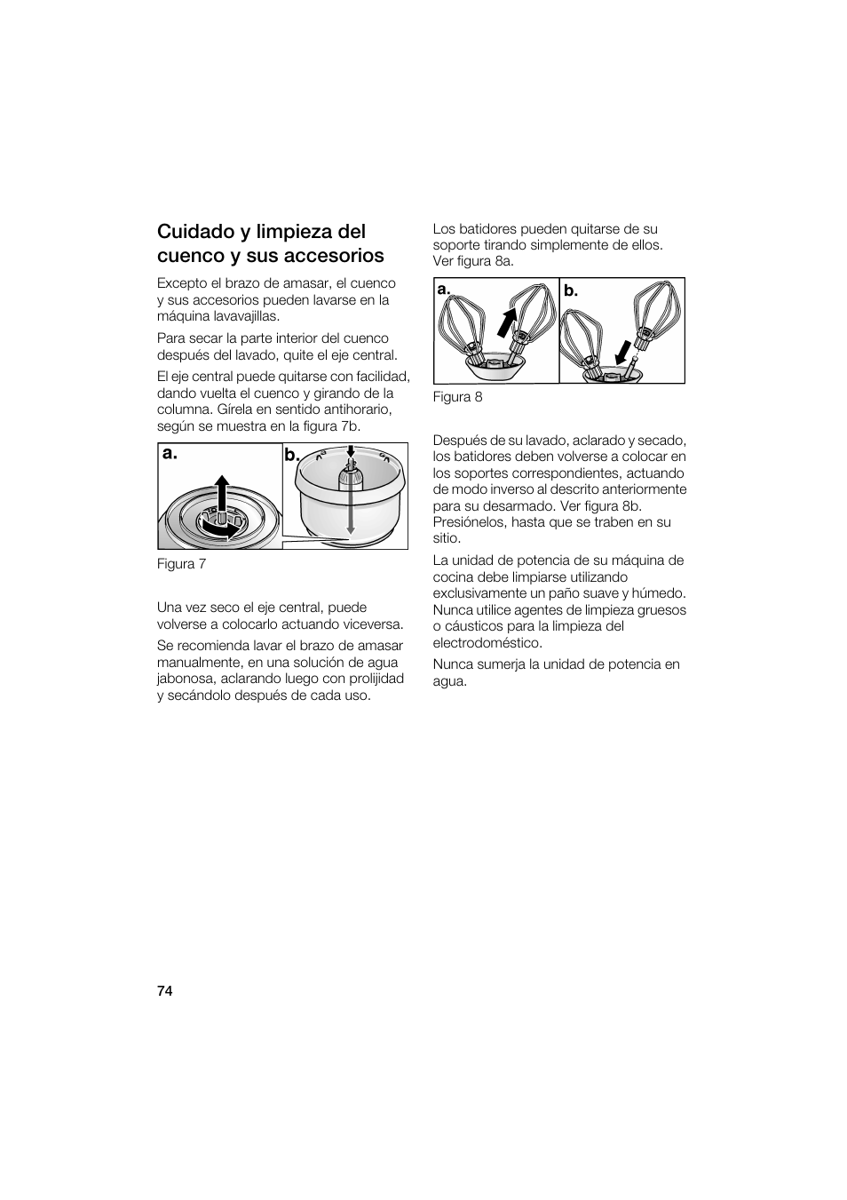 Cuidado y limpieza del cuenco y sus accesorios | Bosch MUM6N10UC User Manual | Page 74 / 88