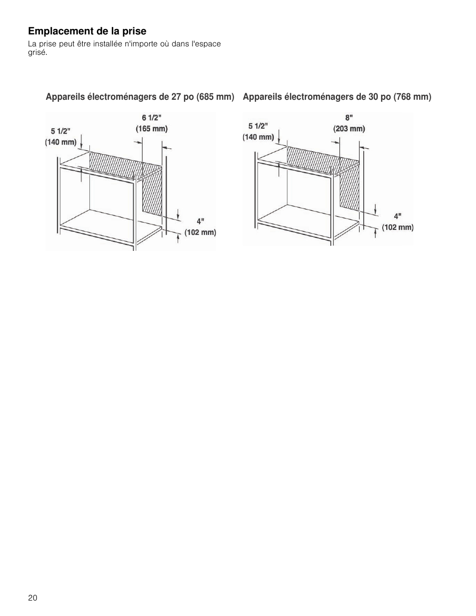 Emplacement de la prise | Bosch HMB5051 User Manual | Page 20 / 40