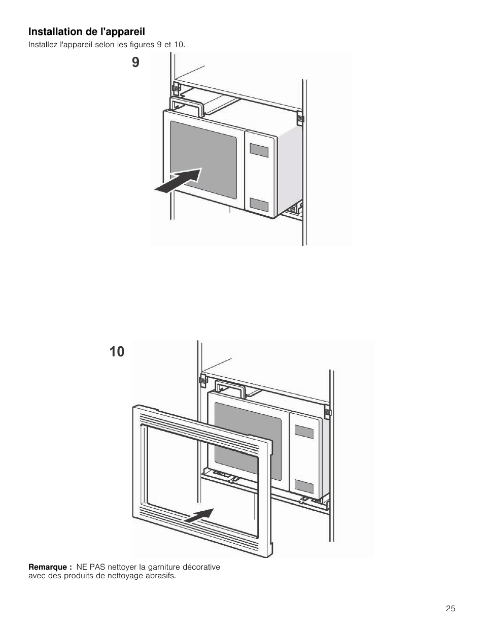 Installation de l'appareil, Remarque | Bosch HMB5051 User Manual | Page 25 / 40