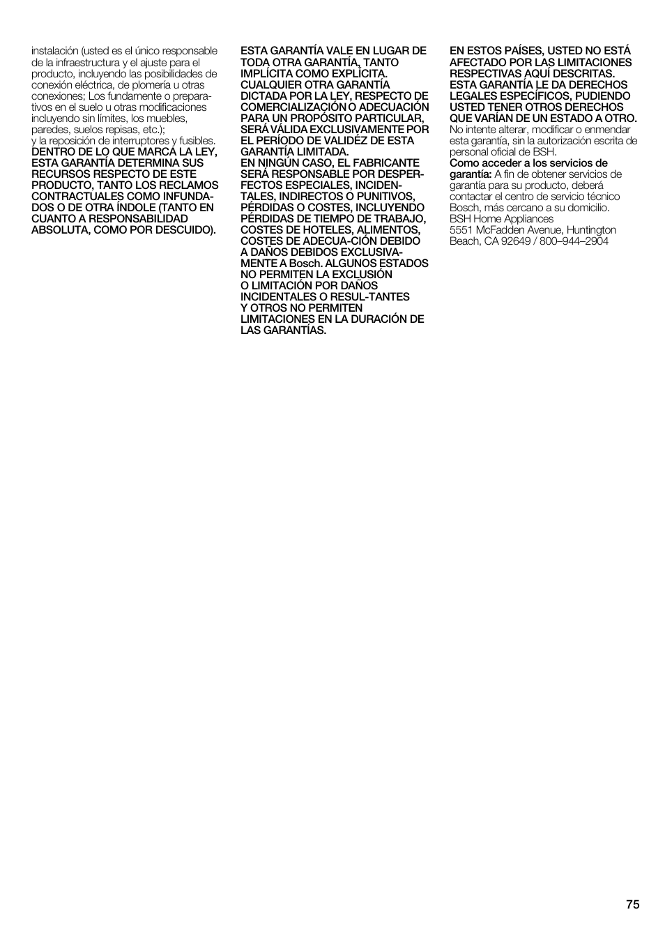 Bosch B22CS30SNS User Manual | Page 75 / 76