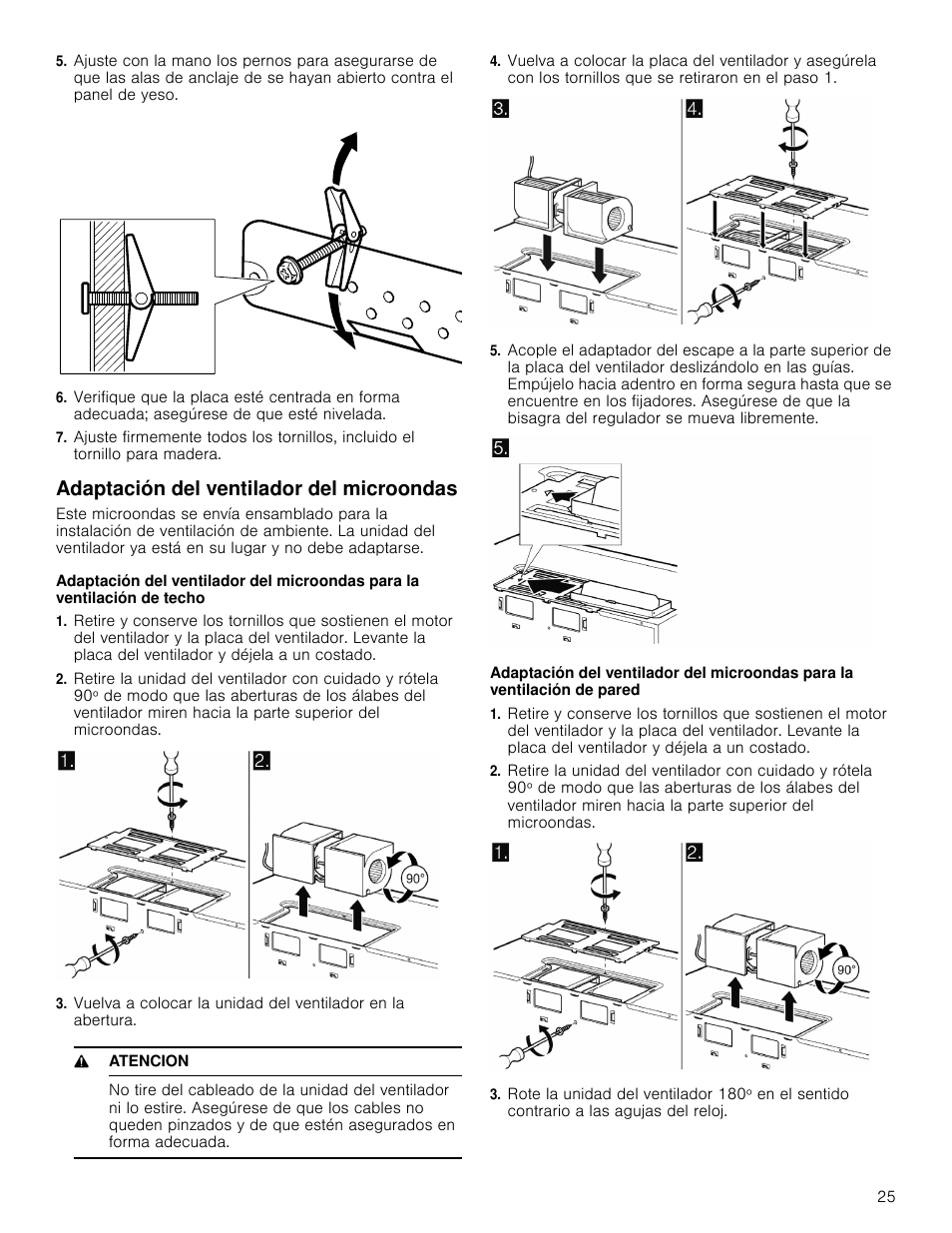 Adaptación del ventilador del microondas, 9 atencion | Bosch HMV5052U User Manual | Page 25 / 32