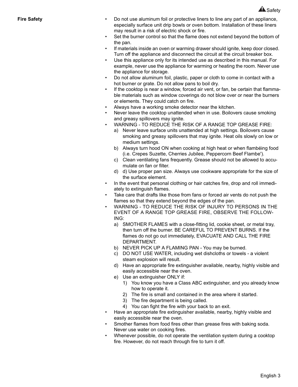 Fire safety | Bosch HGS7052UC User Manual | Page 7 / 56