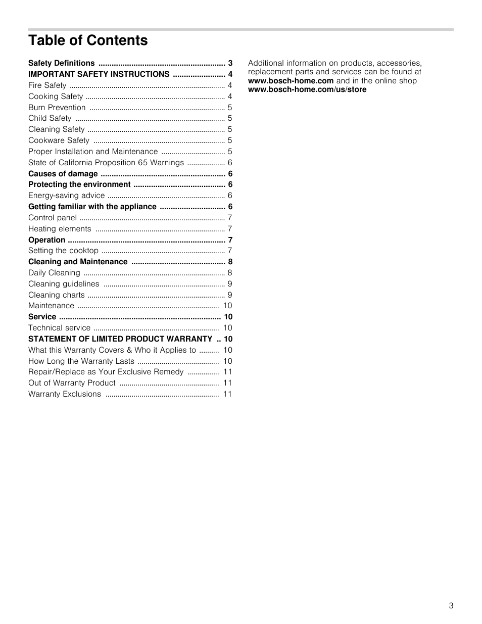 Bosch NEM5066UC User Manual | Page 3 / 40